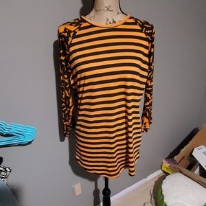 Orange and black halloween bat shirt